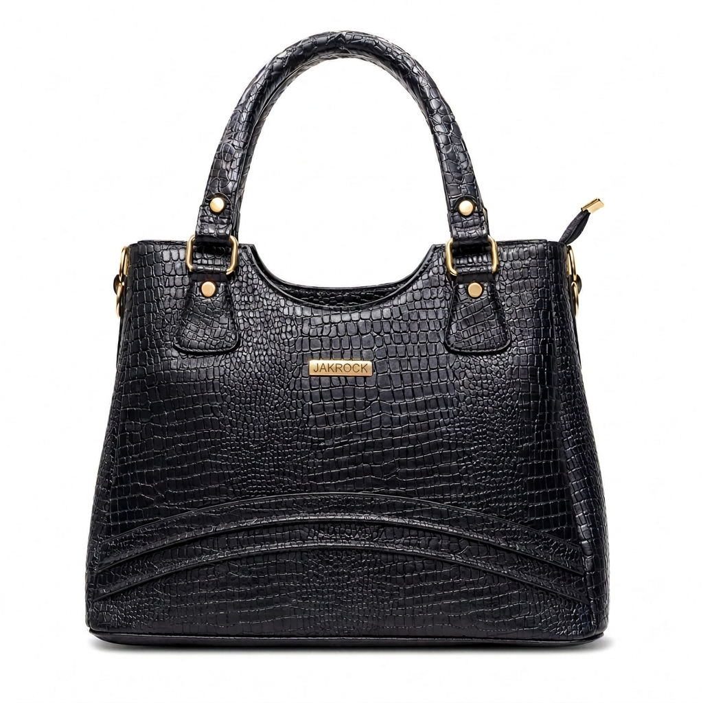 NOIR CROC SATCHEL
